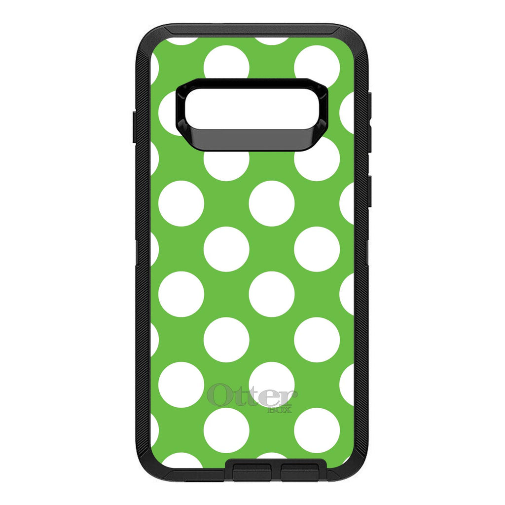 White & Green Polka Dots OtterBox Defender Case for iPhone & Galaxy, view 9