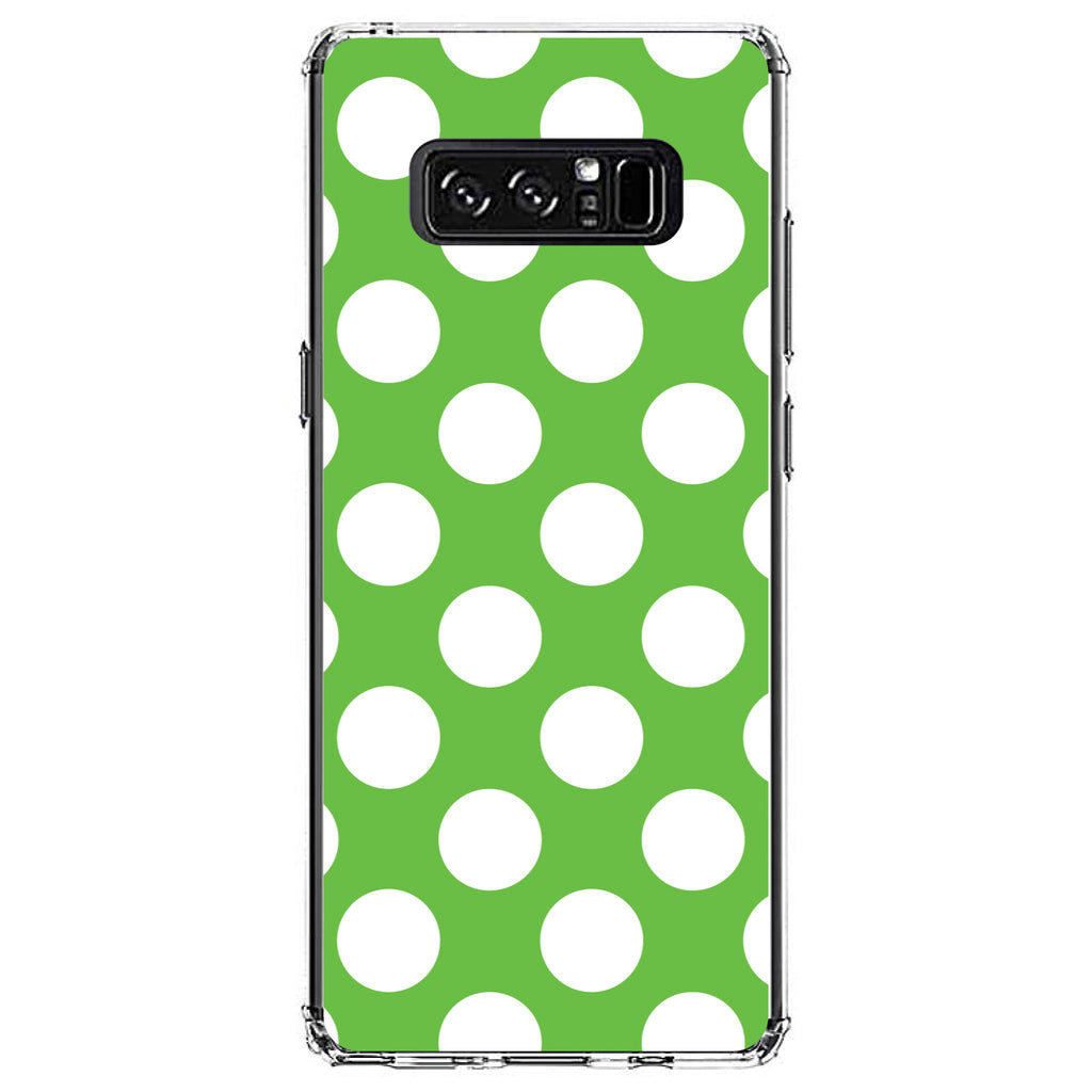 White & Green Polka Dots Clear Shockproof iPhone Case, view 12