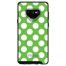 DistinctInk™ OtterBox Symmetry Series Case for Apple iPhone / Samsung Galaxy / Google Pixel - White & Green Polka Dots