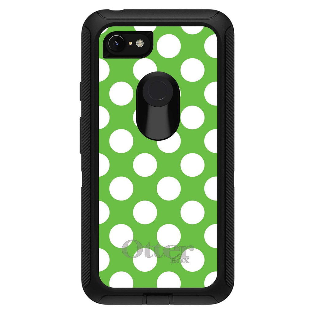 White & Green Polka Dots OtterBox Defender Case for iPhone & Galaxy, view 18