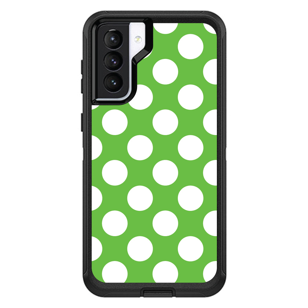White & Green Polka Dots OtterBox Defender Case for iPhone & Galaxy, view 5