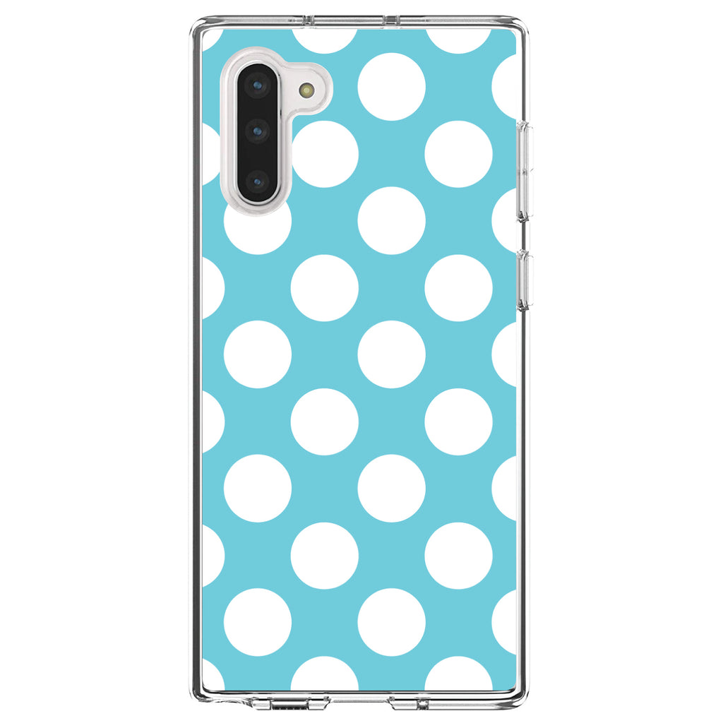 White & Blue Polka Dots Clear Shockproof iPhone Case, view 9