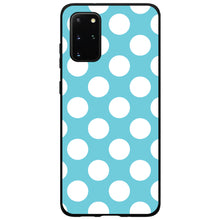 DistinctInk® Hard Plastic Snap-On Case for Apple iPhone or Samsung Galaxy - White & Blue Polka Dots