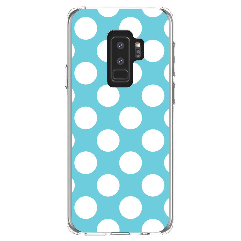 White & Blue Polka Dots Clear Shockproof iPhone Case, view 20