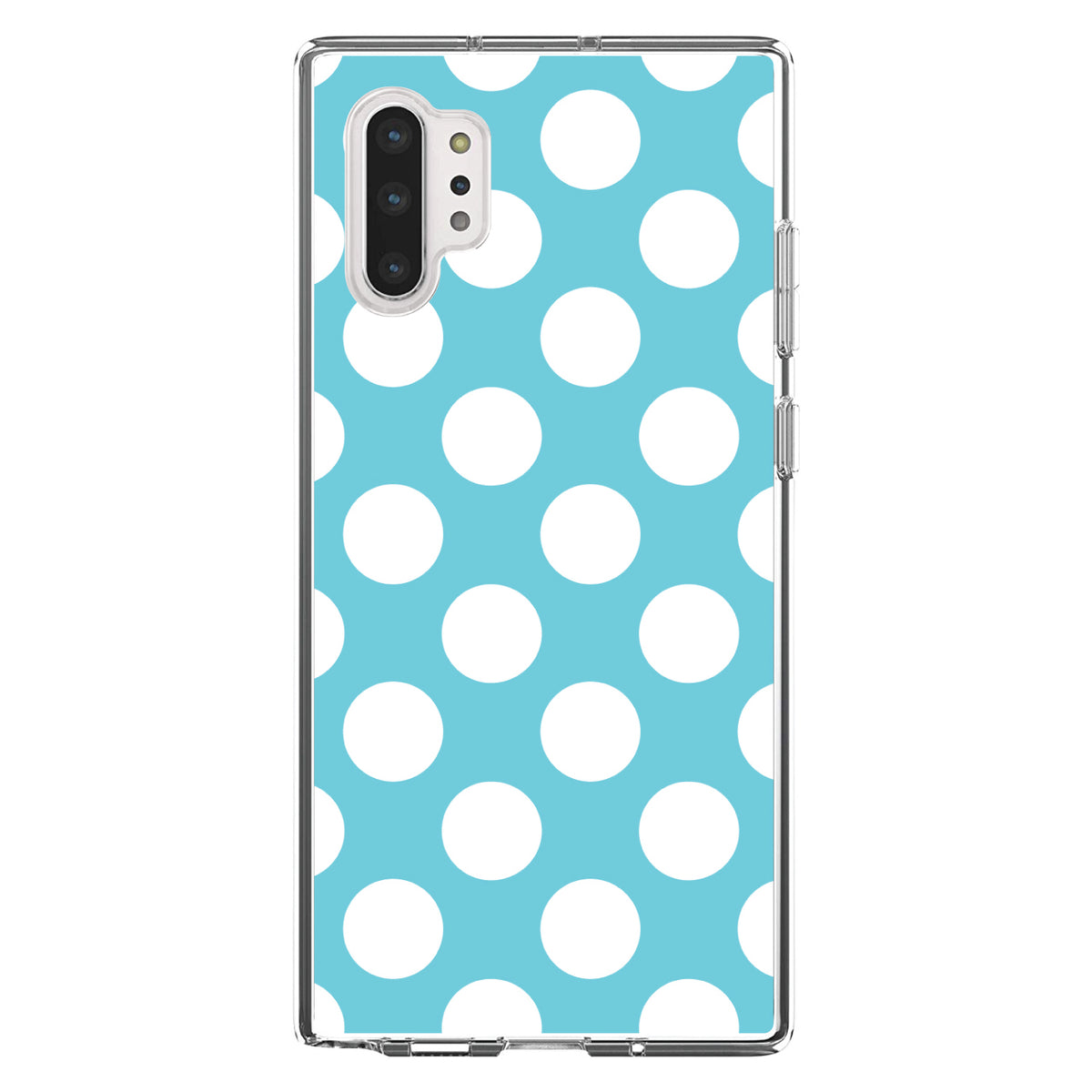 White & Blue Polka Dots Clear Shockproof iPhone Case, view 10