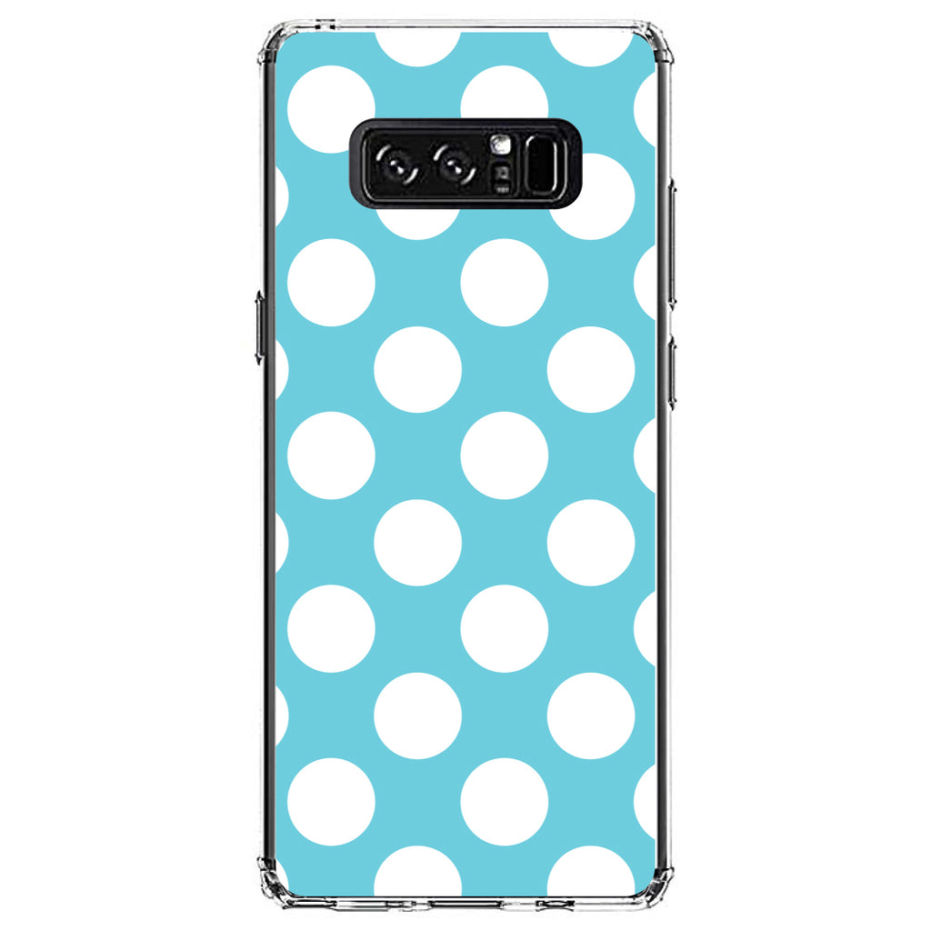 White & Blue Polka Dots Clear Shockproof iPhone Case, view 12
