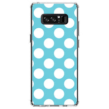 DistinctInk® Clear Shockproof Hybrid Case for Apple iPhone / Samsung Galaxy / Google Pixel - White & Blue Polka Dots