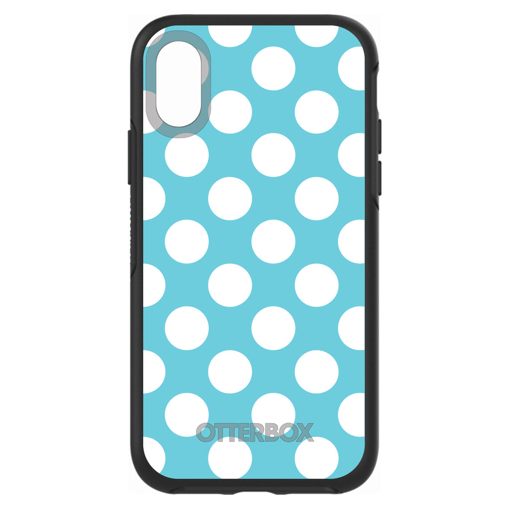 White & Blue Polka Dots OtterBox Symmetry Case for iPhone & Galaxy, view 4