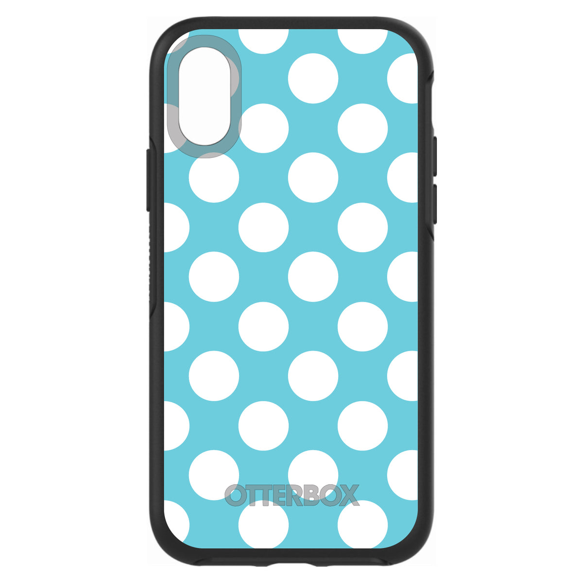 White & Blue Polka Dots OtterBox Symmetry Case for iPhone & Galaxy, view 4