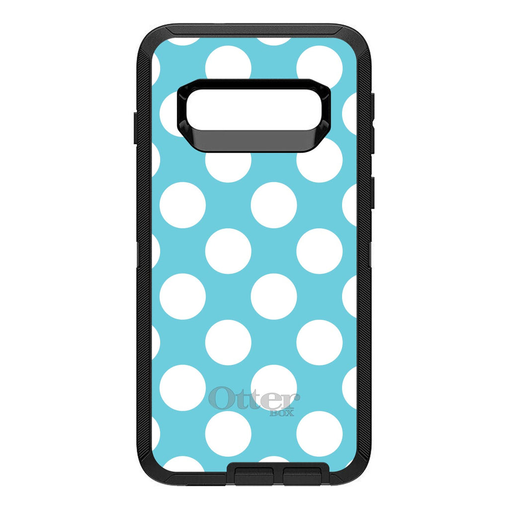 White & Blue Polka Dots OtterBox Defender Case for iPhone & Galaxy, view 9