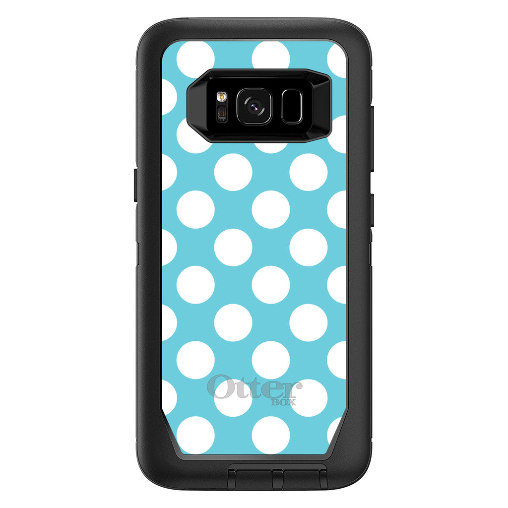 White & Blue Polka Dots OtterBox Defender Case for iPhone & Galaxy, view 12