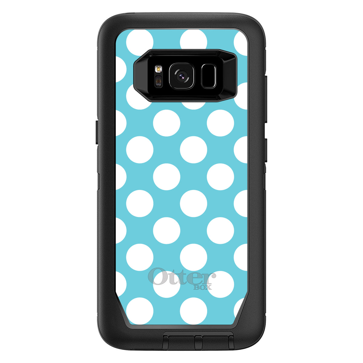 White & Blue Polka Dots OtterBox Defender Case for iPhone & Galaxy, view 12