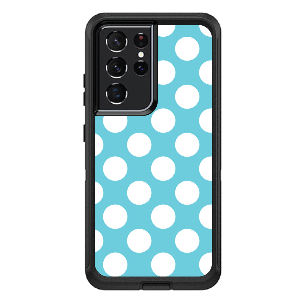 White & Blue Polka Dots OtterBox Defender Case for iPhone & Galaxy, view 7