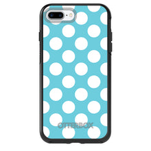 DistinctInk™ OtterBox Symmetry Series Case for Apple iPhone / Samsung Galaxy / Google Pixel - White & Blue Polka Dots