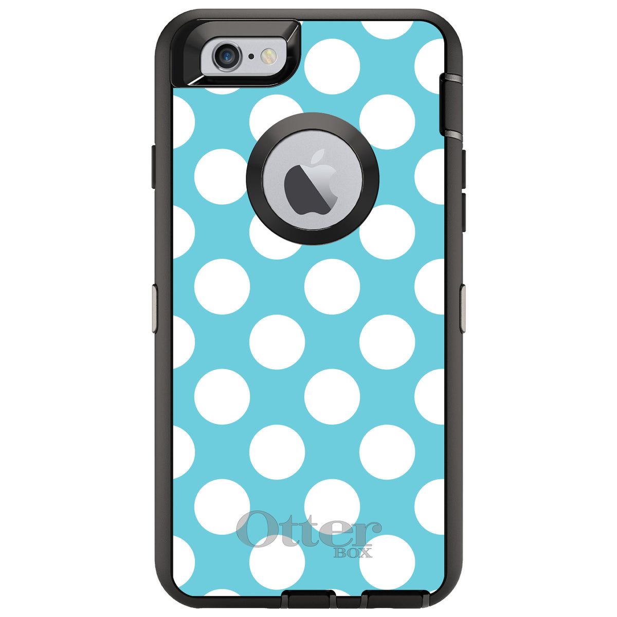 White & Blue Polka Dots OtterBox Defender Case for iPhone & Galaxy, view 4