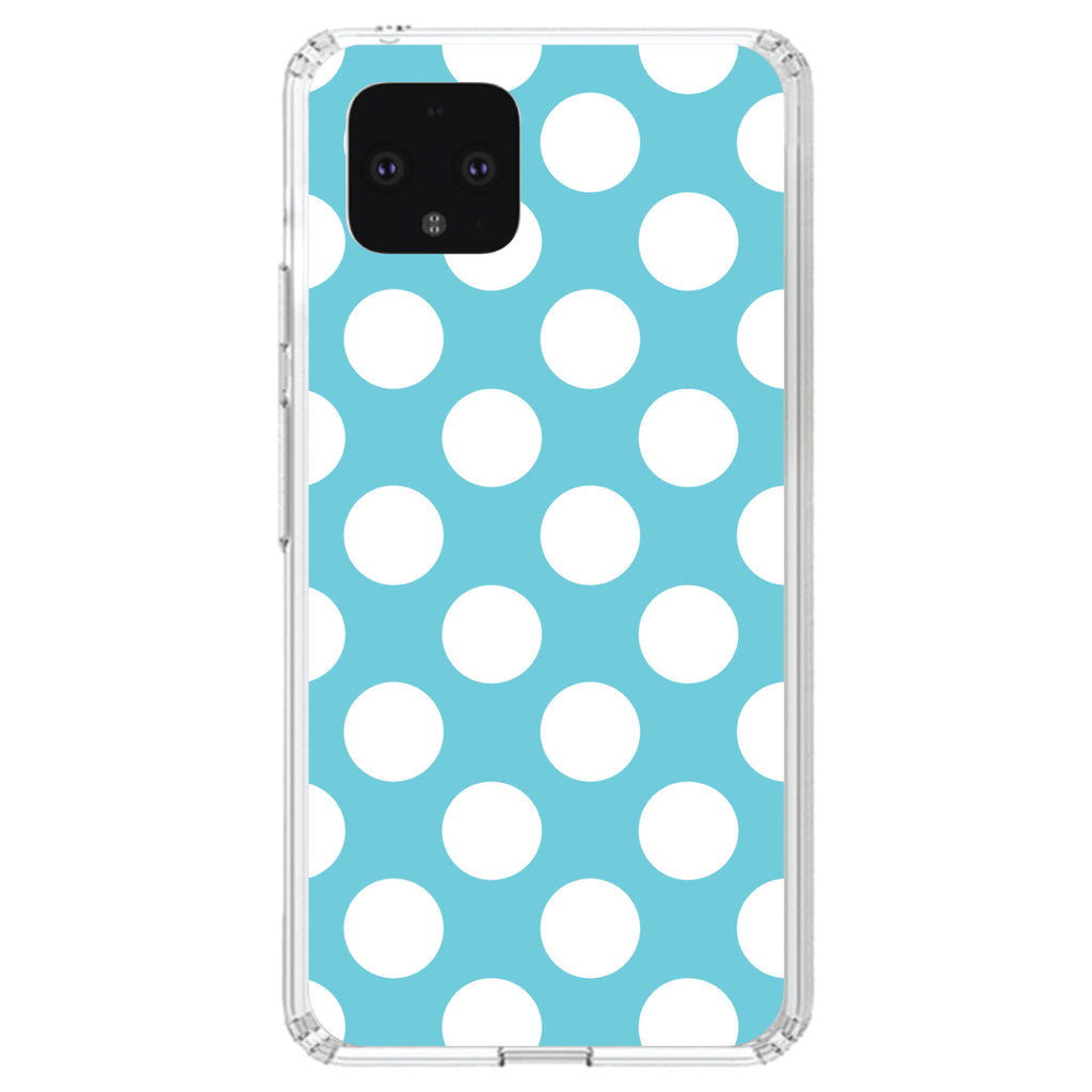 White & Blue Polka Dots Clear Shockproof iPhone Case, view 23