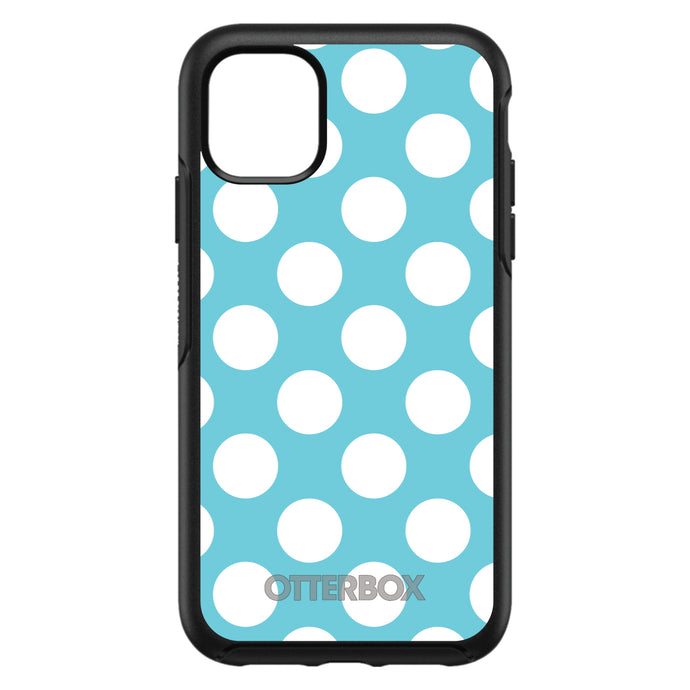 DistinctInk™ OtterBox Symmetry Series Case for Apple iPhone / Samsung Galaxy / Google Pixel - White & Blue Polka Dots