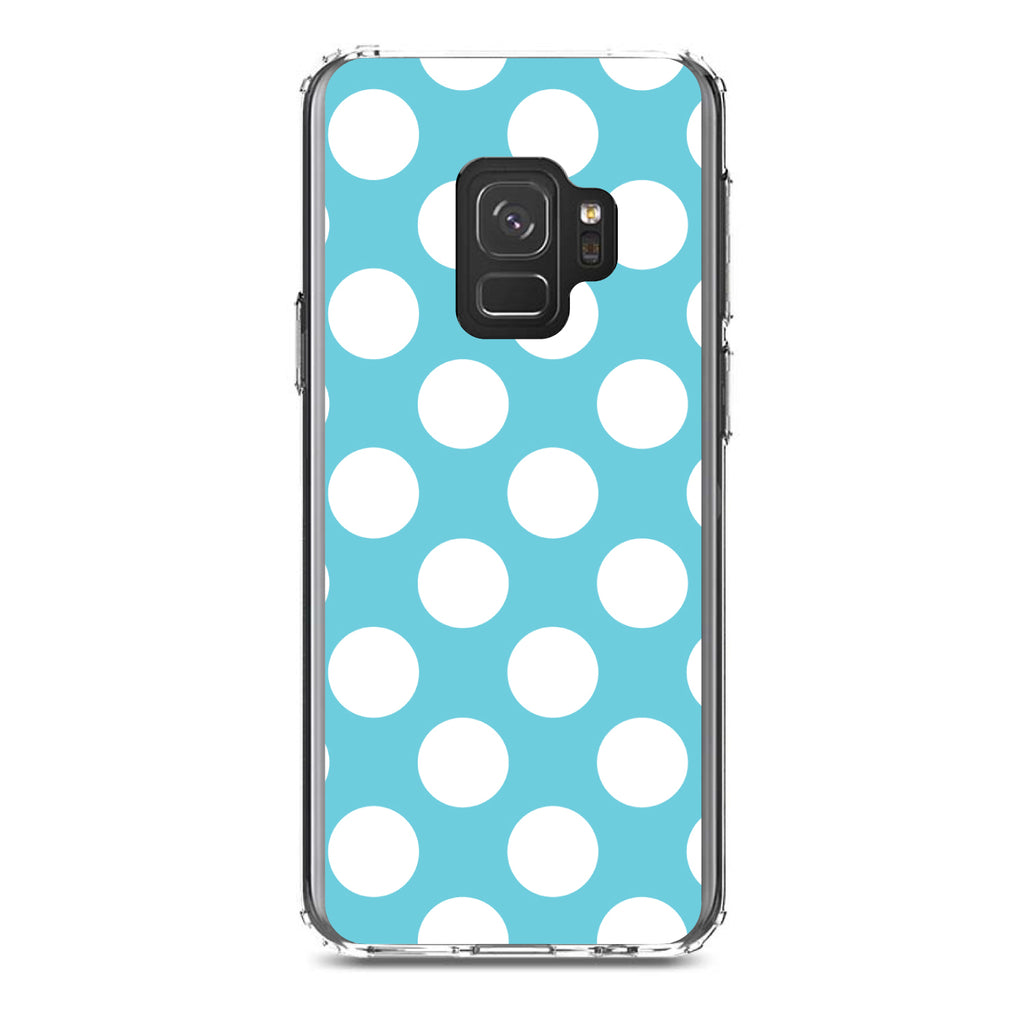 White & Blue Polka Dots Clear Shockproof iPhone Case, view 19