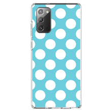 DistinctInk® Clear Shockproof Hybrid Case for Apple iPhone / Samsung Galaxy / Google Pixel - White & Blue Polka Dots
