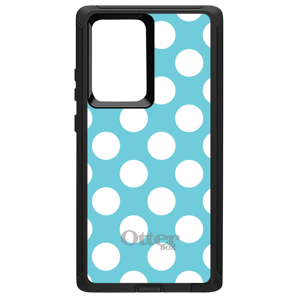 White & Blue Polka Dots OtterBox Defender Case for iPhone & Galaxy, view 13