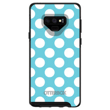 DistinctInk™ OtterBox Symmetry Series Case for Apple iPhone / Samsung Galaxy / Google Pixel - White & Blue Polka Dots