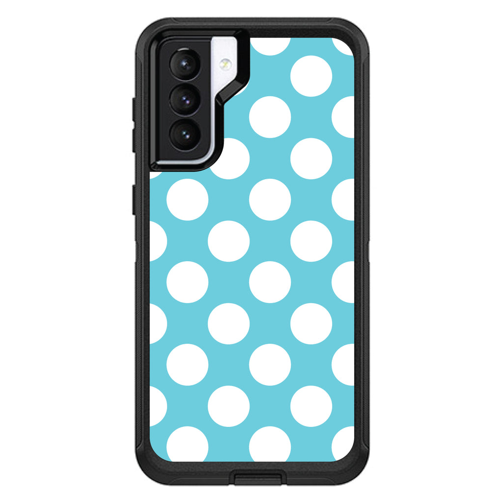 White & Blue Polka Dots OtterBox Defender Case for iPhone & Galaxy, view 5