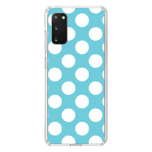 DistinctInk® Clear Shockproof Hybrid Case for Apple iPhone / Samsung Galaxy / Google Pixel - White & Blue Polka Dots