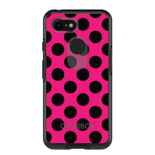 DistinctInk™ OtterBox Symmetry Series Case for Apple iPhone / Samsung Galaxy / Google Pixel - Black & Hot Pink Polka Dots