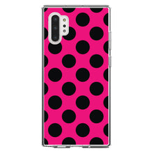 DistinctInk® Clear Shockproof Hybrid Case for Apple iPhone / Samsung Galaxy / Google Pixel - Black & Hot Pink Polka Dots