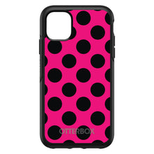 DistinctInk™ OtterBox Symmetry Series Case for Apple iPhone / Samsung Galaxy / Google Pixel - Black & Hot Pink Polka Dots