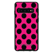 DistinctInk™ OtterBox Symmetry Series Case for Apple iPhone / Samsung Galaxy / Google Pixel - Black & Hot Pink Polka Dots
