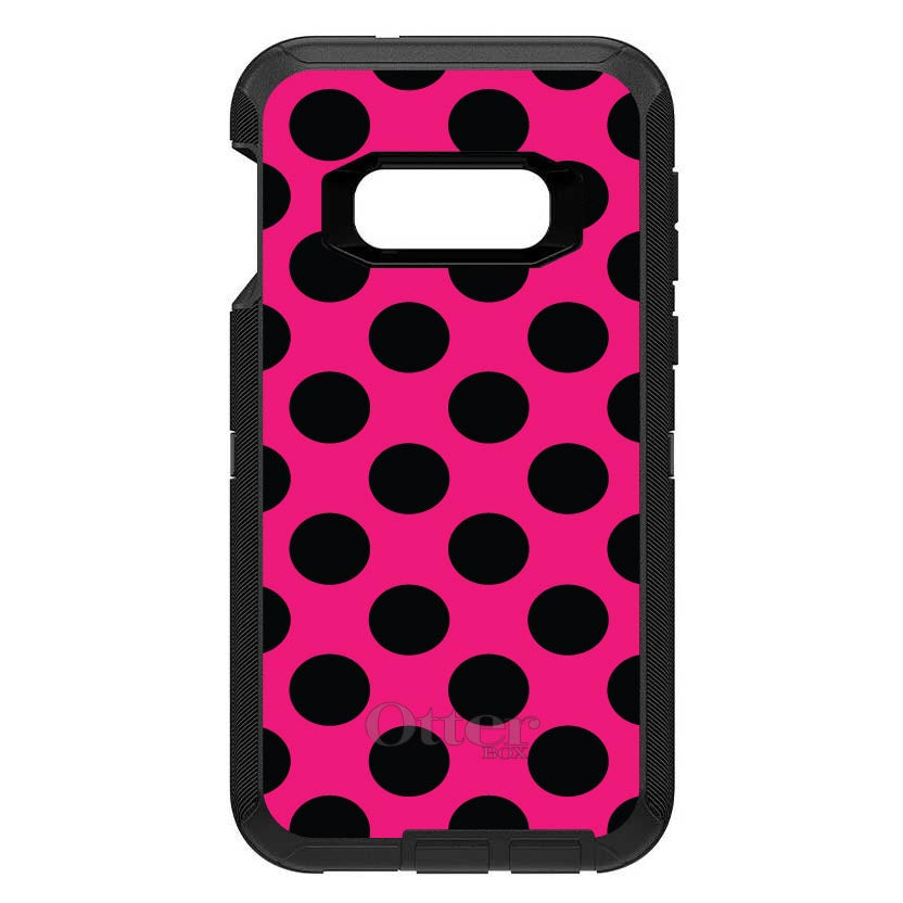 Black & Hot Pink Polka Dots OtterBox Defender Case for iPhone & Galaxy, view 8