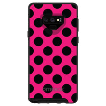 DistinctInk™ OtterBox Symmetry Series Case for Apple iPhone / Samsung Galaxy / Google Pixel - Black & Hot Pink Polka Dots