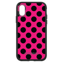 DistinctInk™ OtterBox Symmetry Series Case for Apple iPhone / Samsung Galaxy / Google Pixel - Black & Hot Pink Polka Dots