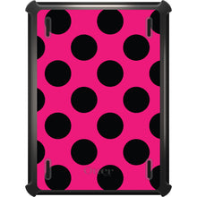 DistinctInk™ OtterBox Defender Series Case for Apple iPad / iPad Pro / iPad Air / iPad Mini - Black & Hot Pink Polka Dots