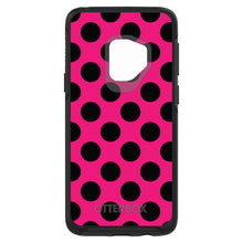 DistinctInk™ OtterBox Symmetry Series Case for Apple iPhone / Samsung Galaxy / Google Pixel - Black & Hot Pink Polka Dots