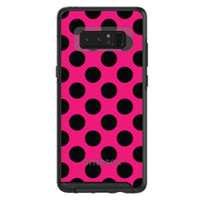 DistinctInk™ OtterBox Symmetry Series Case for Apple iPhone / Samsung Galaxy / Google Pixel - Black & Hot Pink Polka Dots
