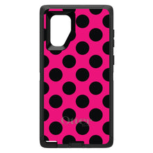 DistinctInk™ OtterBox Defender Series Case for Apple iPhone / Samsung Galaxy / Google Pixel - Black & Hot Pink Polka Dots