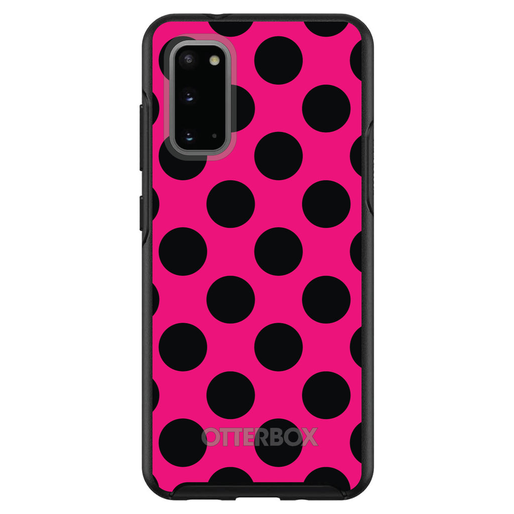 Black & Hot Pink Polka Dots OtterBox Symmetry Case for iPhone & Galaxy, view 5