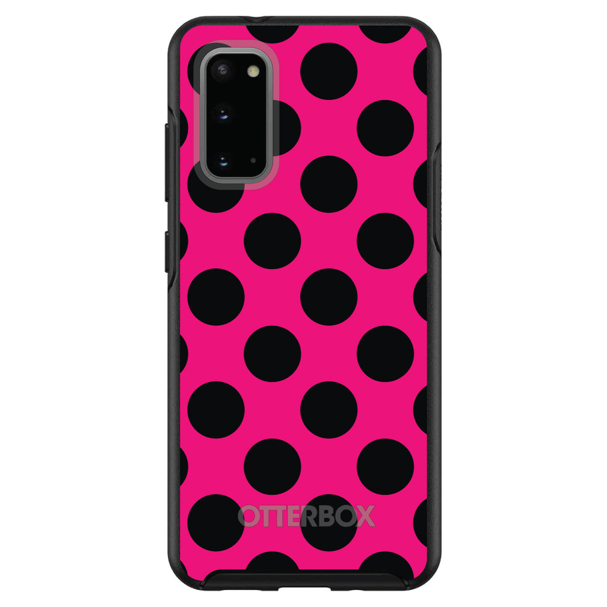 Black & Hot Pink Polka Dots OtterBox Symmetry Case for iPhone & Galaxy, view 5