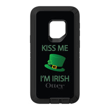 DistinctInk™ OtterBox Defender Series Case for Apple iPhone / Samsung Galaxy / Google Pixel - Black Green Kiss Me Im Irish