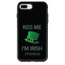 DistinctInk™ OtterBox Symmetry Series Case for Apple iPhone / Samsung Galaxy / Google Pixel - Black Green Kiss Me Im Irish