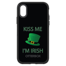 DistinctInk™ OtterBox Symmetry Series Case for Apple iPhone / Samsung Galaxy / Google Pixel - Black Green Kiss Me Im Irish