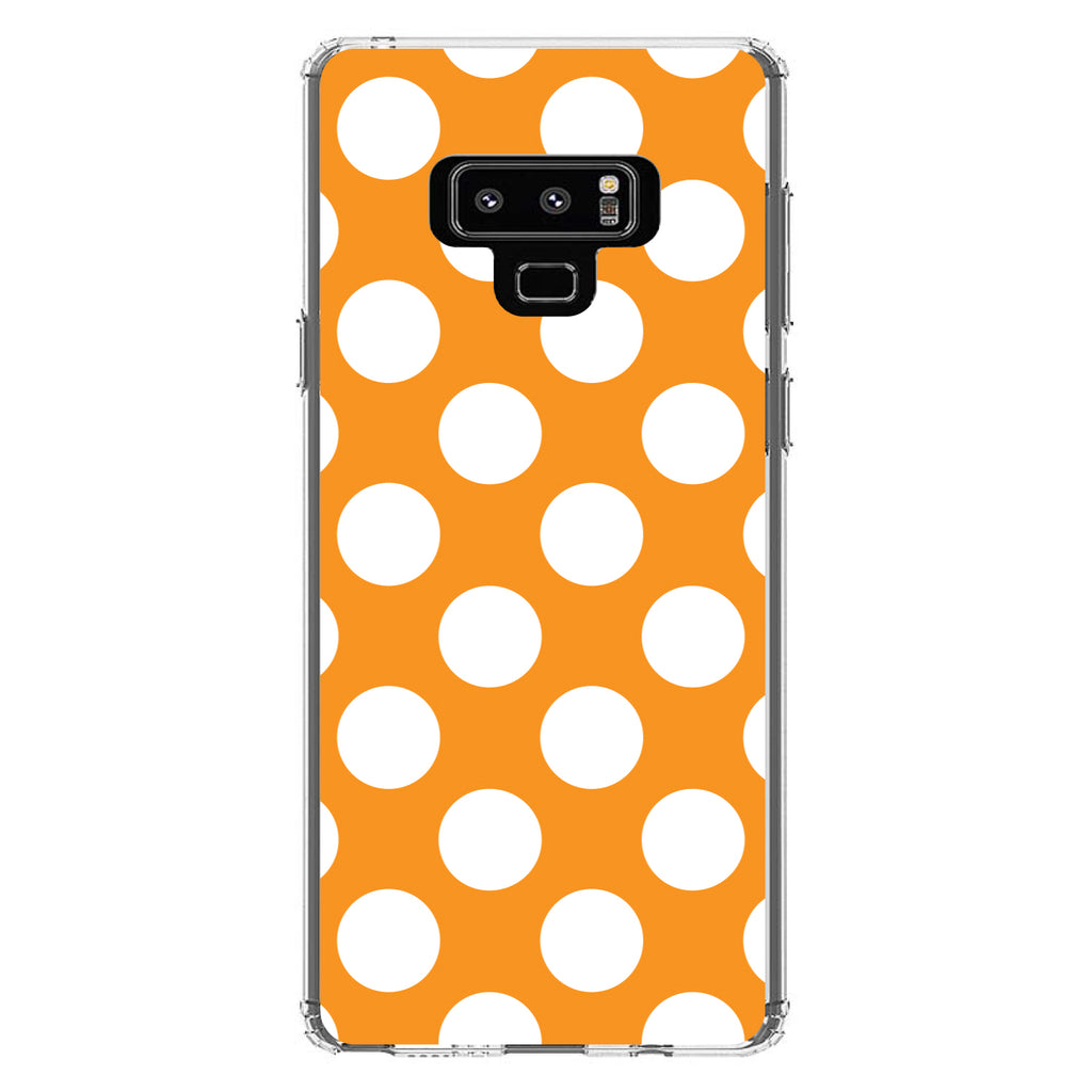 White & Orange Polka Dots Clear Shockproof iPhone Case, view 11