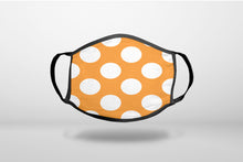 White & Orange Polka Dots - 3-Ply Reusable Soft Face Mask Covering, Unisex, Cotton Inner Layer