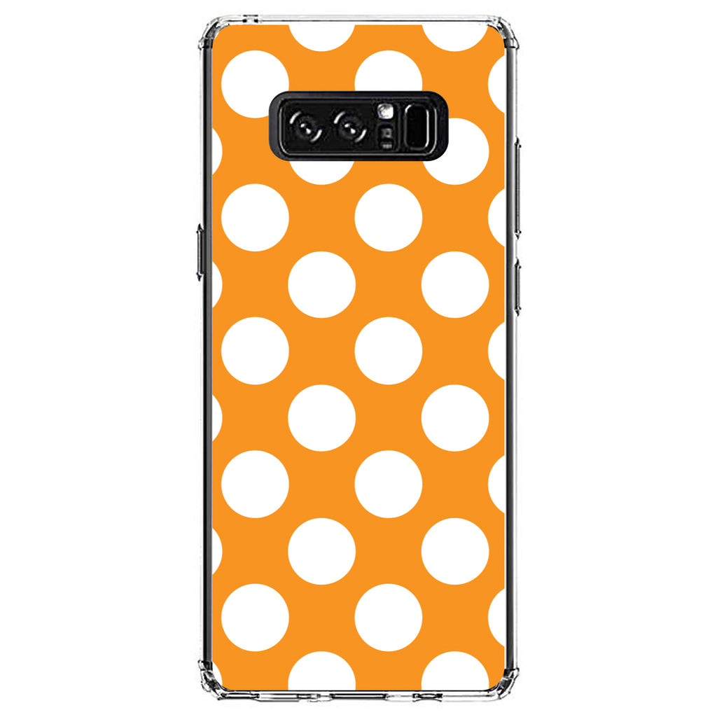 White & Orange Polka Dots Clear Shockproof iPhone Case, view 12