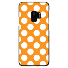 DistinctInk® Hard Plastic Snap-On Case for Apple iPhone or Samsung Galaxy - White & Orange Polka Dots
