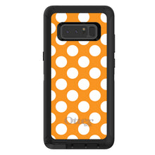 DistinctInk™ OtterBox Defender Series Case for Apple iPhone / Samsung Galaxy / Google Pixel - White & Orange Polka Dots