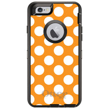 DistinctInk™ OtterBox Defender Series Case for Apple iPhone / Samsung Galaxy / Google Pixel - White & Orange Polka Dots