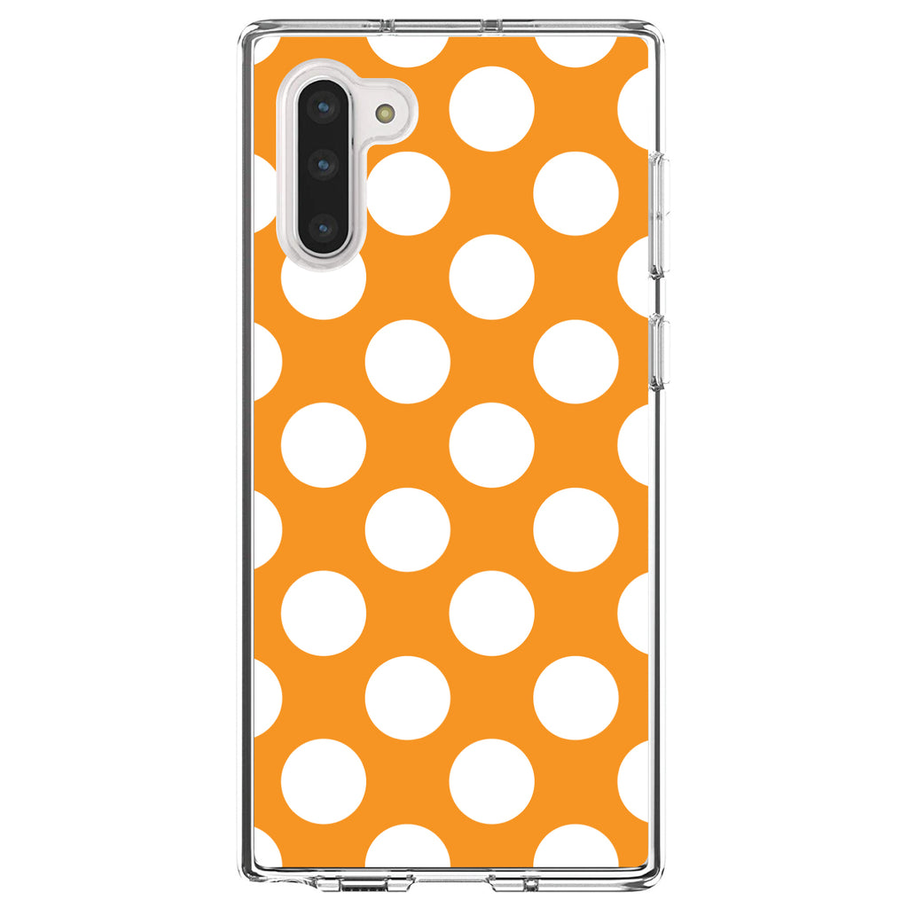White & Orange Polka Dots Clear Shockproof iPhone Case, view 9